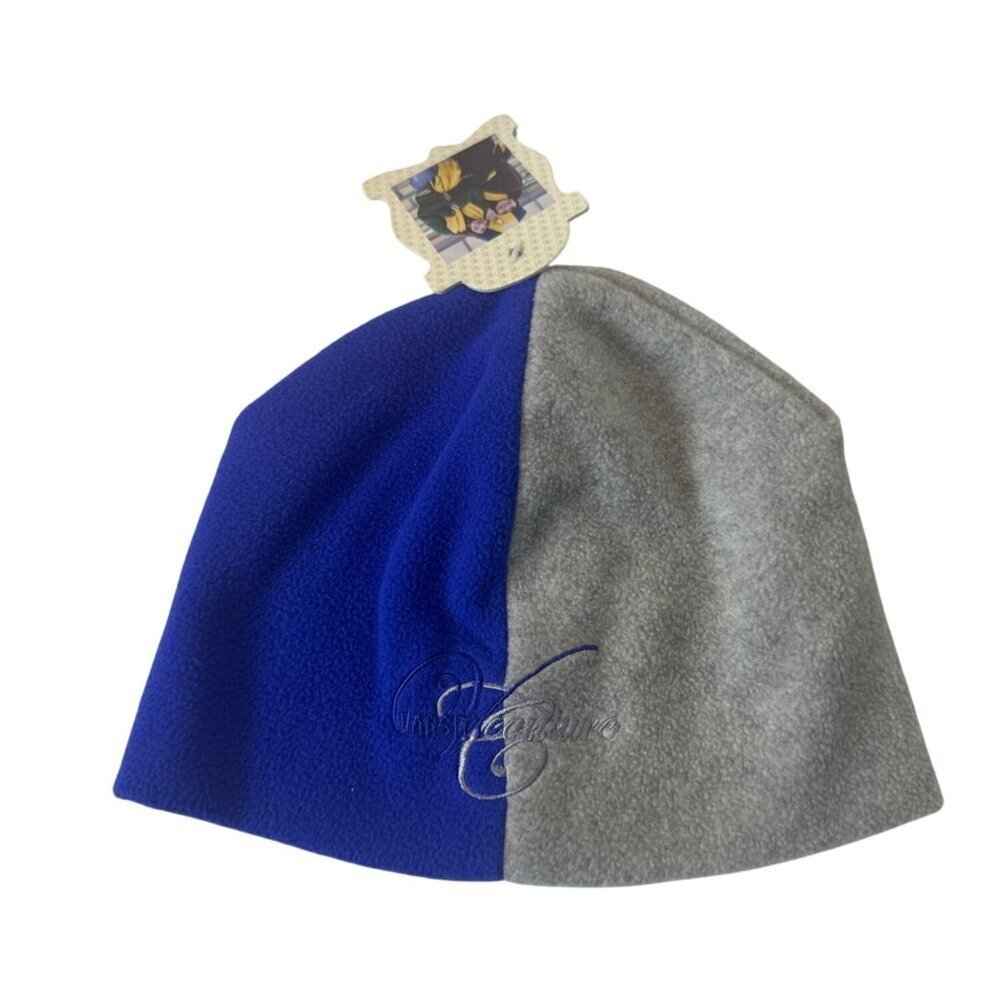 Varsity Couture Blue & Gray Fleece Beanie Hat Embroidered Logo Unisex